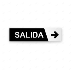 Rótulo Vial Direccional para Sótano o Estacionamientos - Salida Flecha Lado Derecho negro/Blanco| Cod. VDIR-8162