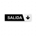 Rótulo Vial Direccional para Sótano o Estacionamientos - Salida Flecha Lado Abajo negro/Blanco| Cod. VDIR-8164