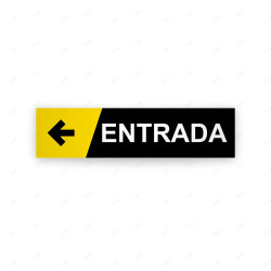 Rótulo Vial Direccional para Sótano o Estacionamientos - Salida Flecha Lado Izquierdo Negro/Amarillo| Cod. VDIR-8221