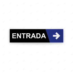 Rótulo Vial Direccional para Sótano o Estacionamientos - Salida Flecha Lado Derecha Negro/Azul| Cod. VDIR-8242