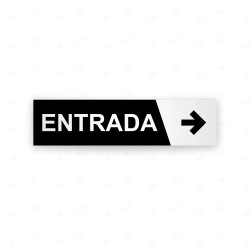 Rótulo Vial Direccional para Sótano o Estacionamientos - Salida Flecha Lado Derecho Negro/Blanco| Cod. VDIR-8262