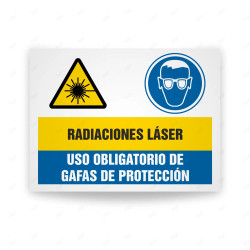 Señales Combinadas - Radiaciones Laser Uso Obligatorio De Gafas De Protección| Cod.  CB-106