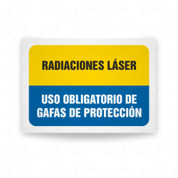 Señales Combinadas - Radiaciones Laser Uso Obligatorio De Gafas De Protección| Cod. CB-108