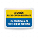 Señales Combinadas - Atencion Area de Ruido Peligroso Uso Obligatorio De Protectores Auditivos| Cod. CB-111