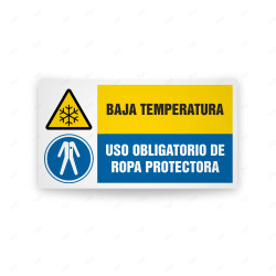 Señales Combinadas - Señales Combinadas - Baja Temperatura Uso Obligatorio De Ropa Protectora| Cod. CB-113