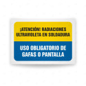 Señales Combinadas - Atención Radiaciones Ultravioleta En Soldadura Uso Obligatorio De Gafas o Pantalla| Cod. CB-123