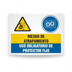 Señales Combinadas - Riesgo De Atrapamiento Uso Obligatorio D e Protector Fijo| Cod. CB-124