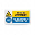 Señales Combinadas - Riesgo De Atrapamiento Uso Obligatorio D e Protector Fijo| Cod. CB-125