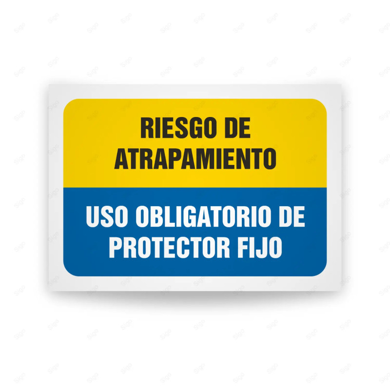 Señales Combinadas - Riesgo De Atrapamiento Uso Obligatorio D e Protector Fijo| Cod. CB-126
