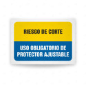 Señales Combinadas - Riesgo De Corte Uso Obligatorio De Protector Ajustable| Cod. CB-129