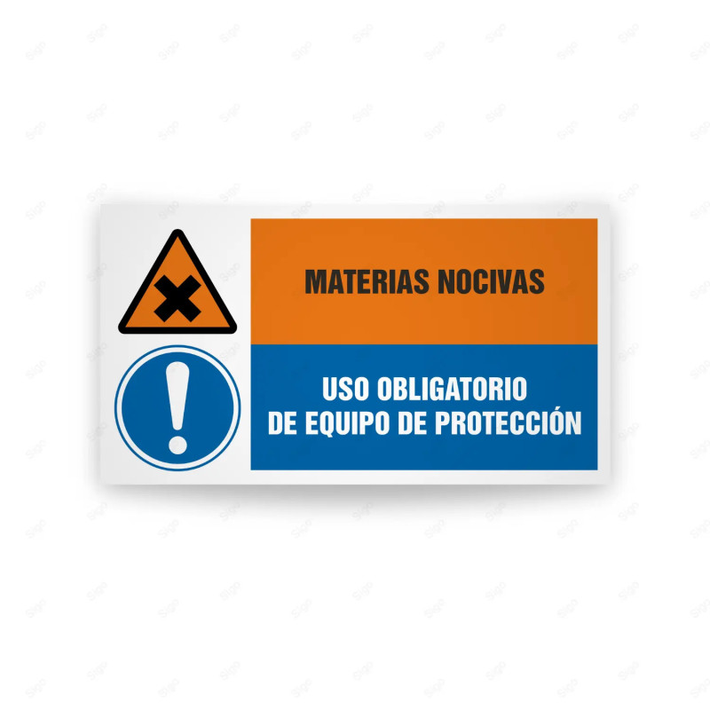 Señales Combinadas - Materias Nocivas Uso Obligatorio De Equipo De Protección| Cod. CB-158