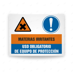 Señales Combinadas - Materias Irritantes Uso Obligatorio De Equipo De Protección| Cod. CB-160