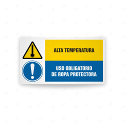 Señales Combinadas - Alta Temperatura Uso Obligatorio De Ropa Protectora| Cod. CB-179