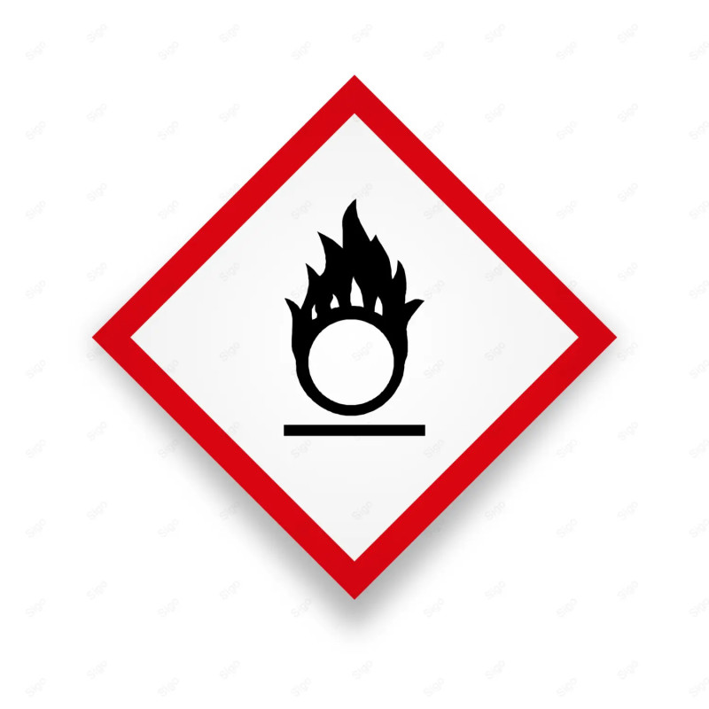 Rótulo Rombo Químico - Sustancias Comburentes | Cod. RQI - 7, Rótulos Rombos Químicos
