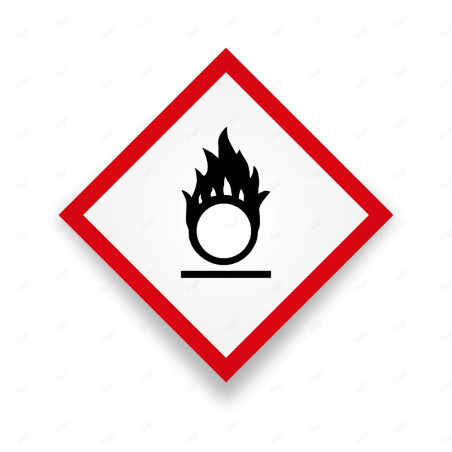 Rótulo Rombo Químico - Sustancias Comburentes | Cod. RQI - 7, Rótulos Rombos Químicos