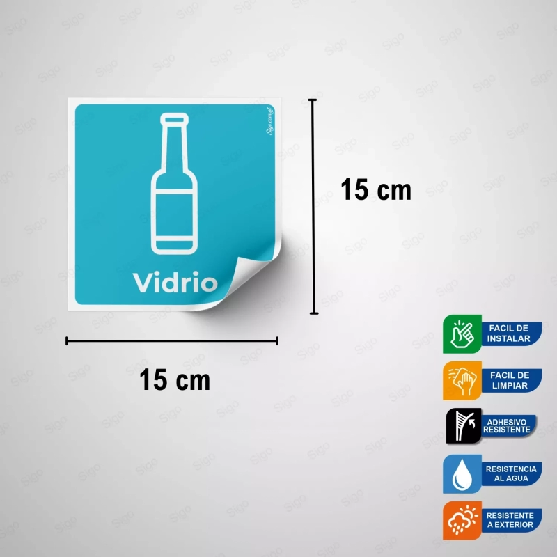 Sticker Reciclaje | Vidrio, Rótulos de Reciclaje