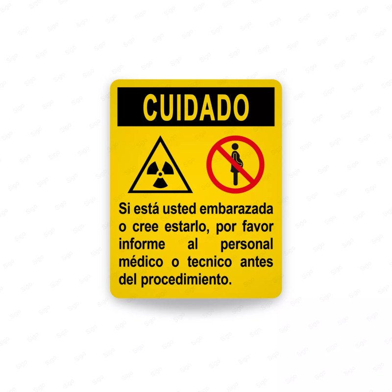 Rótulo de Cuidado - Prohibido Embarazadas | Cod. CUI-7, Rótulos de Cuidado