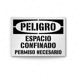 Rótulo de Peligro - Espacio confinado permiso necesario| Cod. PEL - 77, Rótulos de Peligro