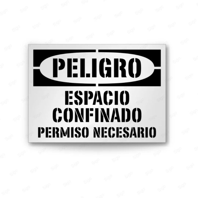 Rótulo de Peligro - Espacio confinado permiso necesario| Cod. PEL - 77, Rótulos de Peligro