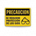 Rótulo de Precaución - Se requiere protección de los ojos | Cod. PRE - 11, Rótulos de Precaución