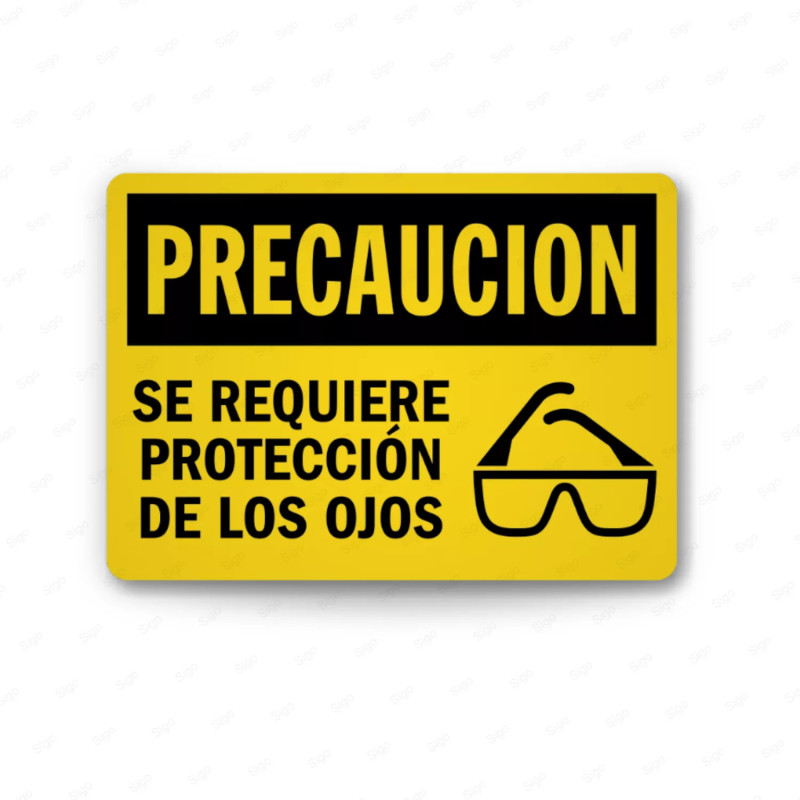 Rótulo de Precaución - Se requiere protección de los ojos | Cod. PRE - 11, Rótulos de Precaución