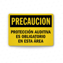 Rótulo de Precaución - Protección auditiva es obligatorio en esta área | Cod. PRE - 15, Rótulos de Precaución