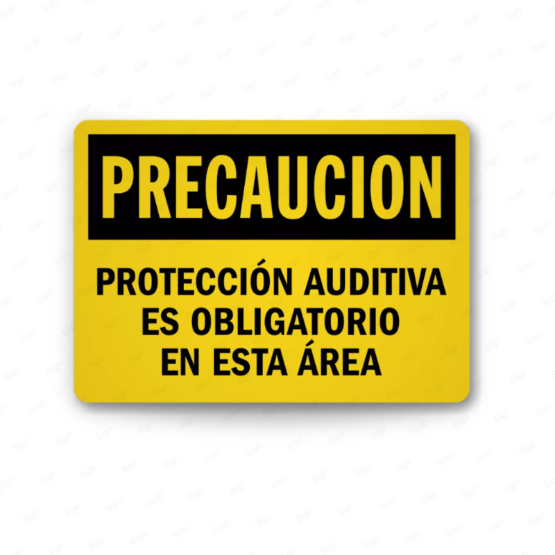 Rótulo de Precaución - Protección auditiva es obligatorio en esta área | Cod. PRE - 15, Rótulos de Precaución