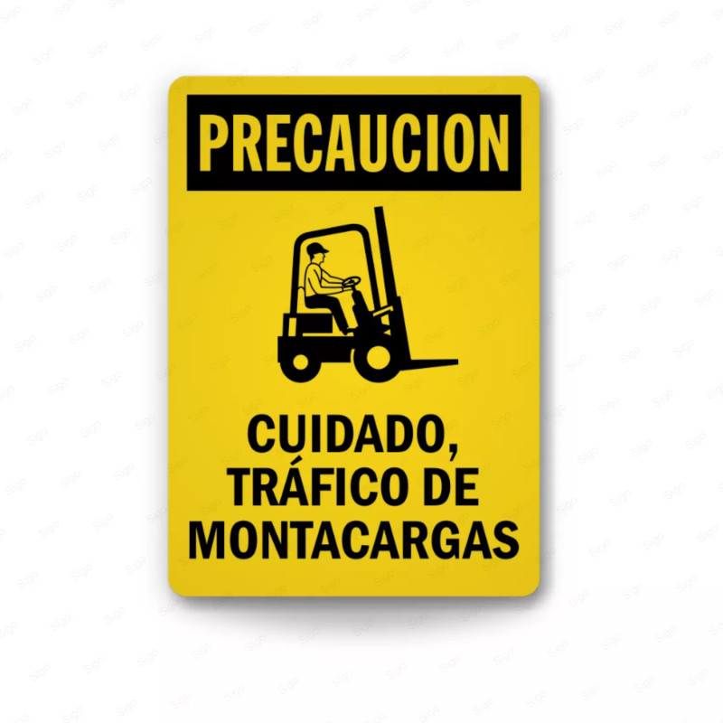 Rótulo de Precaución - Cuidado tráfico de montacargas | Cod. PRE - 26, Rótulos de Precaución