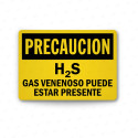 Rótulo de Precaución - H2S gas venenoso puede estar presente | Cod. PRE - 12, Rótulos de Precaución
