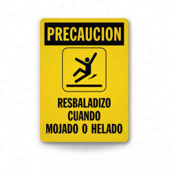 Rótulo de Precaución - Cuidado cuando mojado o helado  | Cod. PRE - 23, Rótulos de Precaución