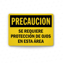 Rótulo de Precaución - Se requiere protección de los ojos | Cod. PRE - 10, Rótulos de Precaución