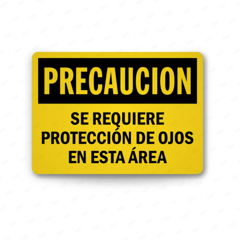 Rótulo de Precaución - Se requiere protección de los ojos | Cod. PRE - 10, Rótulos de Precaución