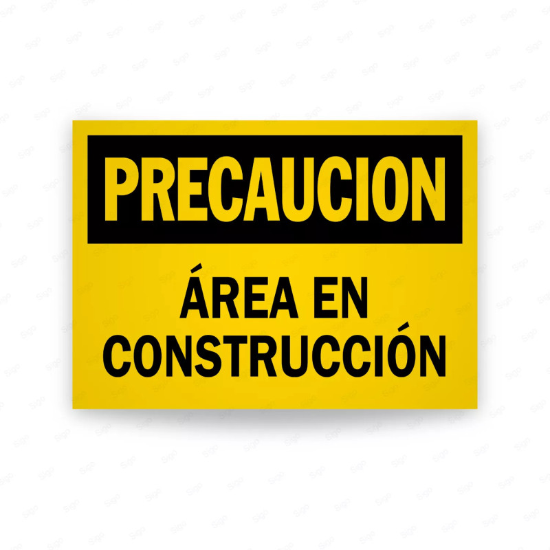 Rótulo de Precaución - Área de construcción | Cod. PRE - 3, Rótulos de Precaución