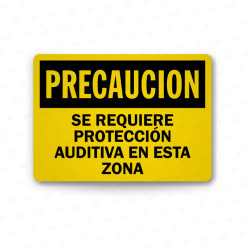 Rótulo de Precaución - Se requiere protección auditiva en esta zona | Cod. PRE - 14, Rótulos de Precaución