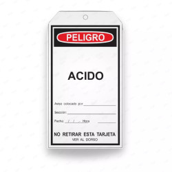 Tarjeta de Seguridad - Acido | Cod. TJ - 14, Inicio