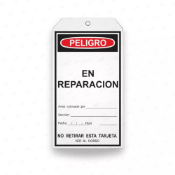 Tarjeta de Seguridad - En Reparación | Cod. TJ - 15, Inicio