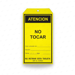 Tarjeta de Seguridad - No Tocar | Cod. TJ - 16, Inicio