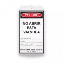 Tarjeta de Seguridad - No Abrir esta Valvula | Cod. TJ - 3, Inicio