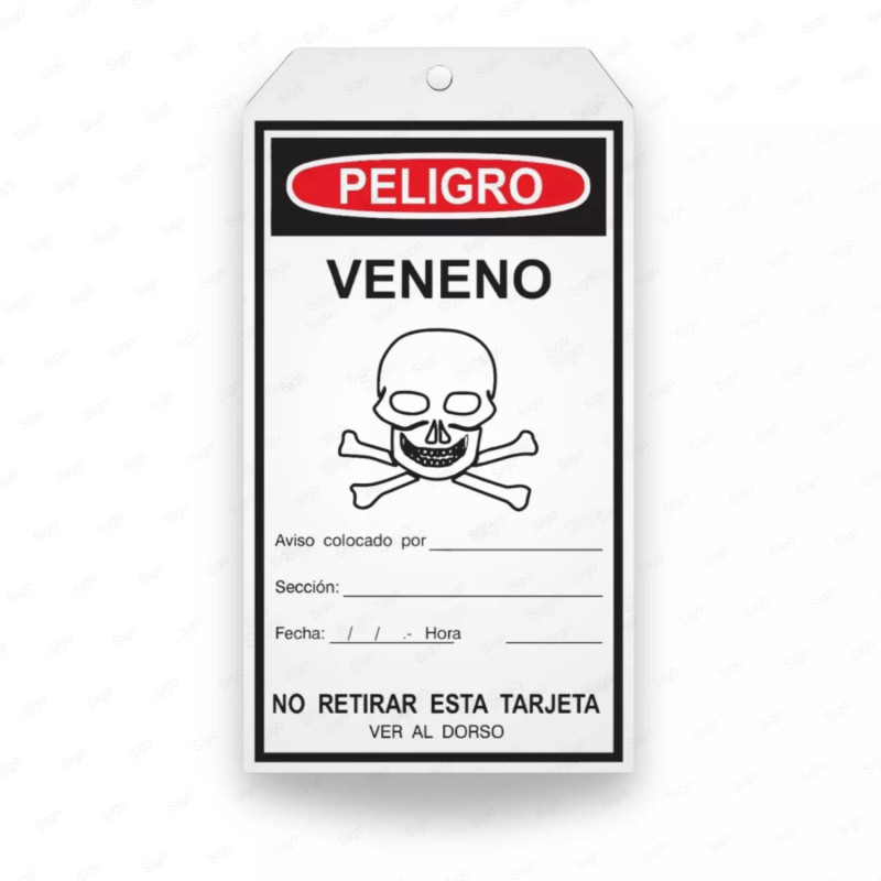 Tarjeta de Seguridad - Veneno | Cod. TJ - 7, Inicio