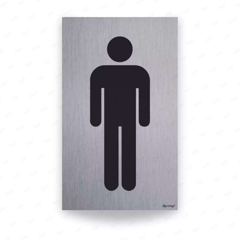‣ Rótulo Aluminio Baño Hombres | SIGO