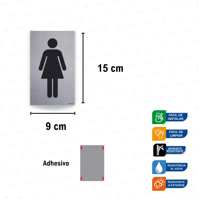 ‣ Rótulo Alum. Baño Mujeres | SIGO