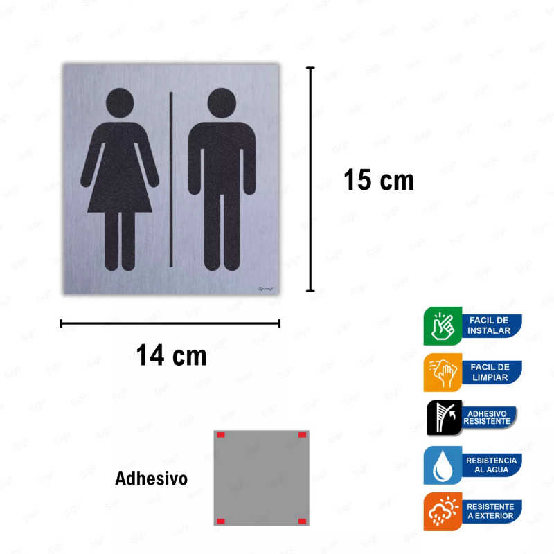 ‣ Rótulo Aluminio Baños Mixto | SIGO
