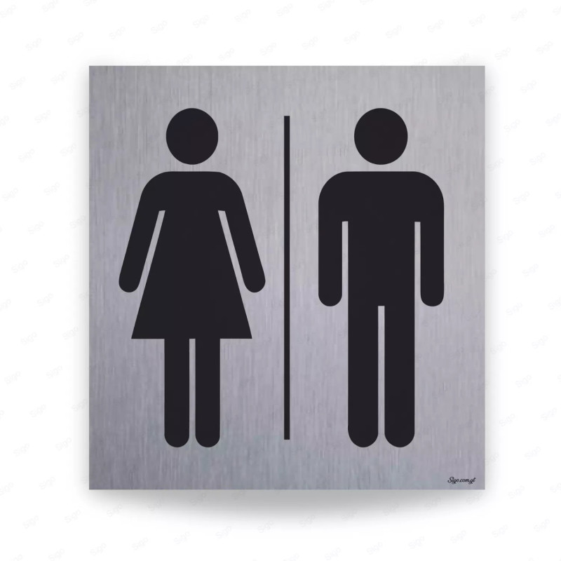 ‣ Rótulo Aluminio Baños Mixto | SIGO