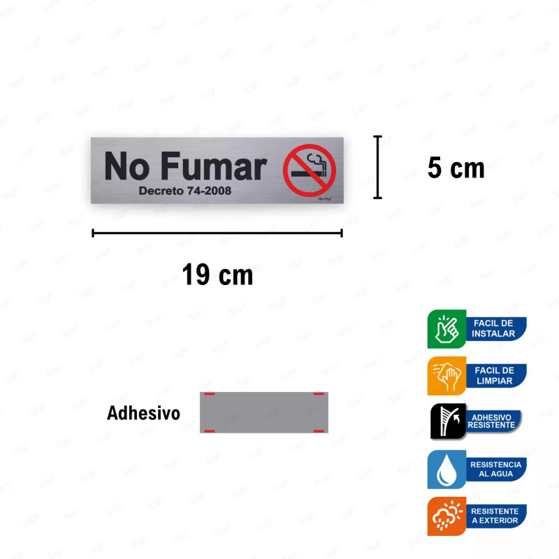 ‣ Rótulo Aluminio No Fumar Horiz... | SIGO