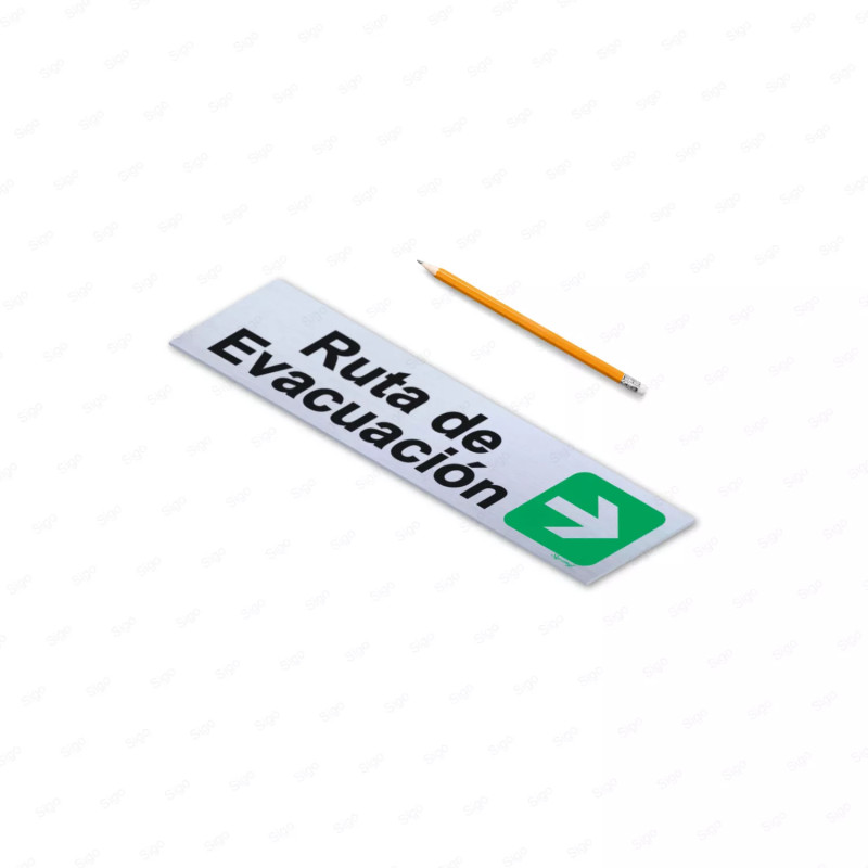 ‣ Rótulo Aluminio Evacuación Flecha Der... | SIGO