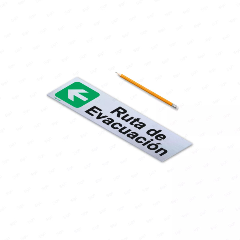 ‣ Rótulo Aluminio Evacuación Izq. | SIGO