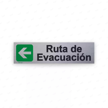 ‣ Rótulo Aluminio Evacuación Izq. | SIGO