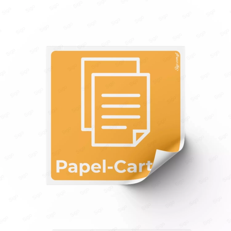 Sticker Reciclaje | Papel Cartón, Rótulos de Reciclaje
