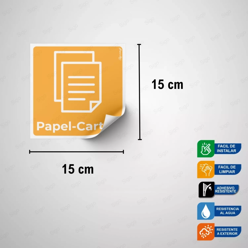 Sticker Reciclaje | Papel Cartón, Rótulos de Reciclaje