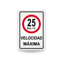 Rótulo Vial Reglamentario - Velocidad Máxima 25 Km/h | Cod. SR - 8